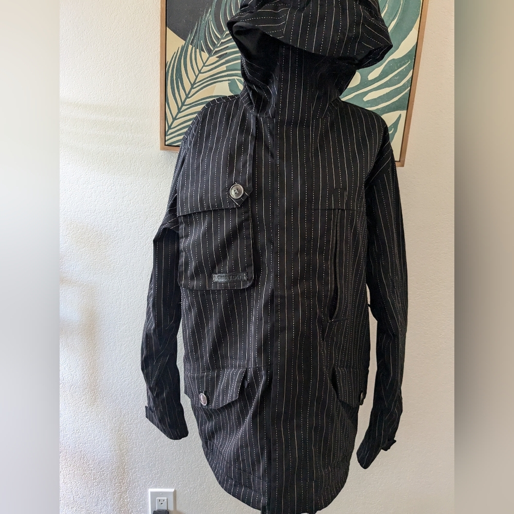 BURTON Men's DryRide Black Striped Snowboard Jacket size M
